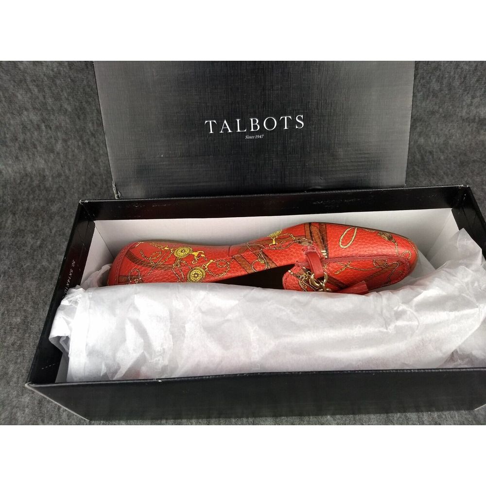 NEW Talbots Becca Tassel Flats Leather Red Ginger Equestrian Driving Loafers NIB